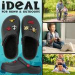 Get Trend One Piece Clogs for Boys, Fleece Lined Slip On Shoes, Non Slip Indoor Outdoor Slippers, Anime Gifts for Boys (12/13 US, Black One Piece)