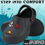 Get Trend One Piece Clogs for Boys, Fleece Lined Slip On Shoes, Non Slip Indoor Outdoor Slippers, Anime Gifts for Boys (12/13 US, Black One Piece)