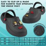Get Trend One Piece Clogs for Boys, Fleece Lined Slip On Shoes, Non Slip Indoor Outdoor Slippers, Anime Gifts for Boys (12/13 US, Black One Piece)