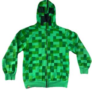 Minecraft Creeper Hoodie Jacket Size S/P/C Costume Mask Zip Kid  By JINX