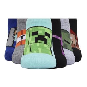 6-Pack Minecraft Classic Mobs No Show Socks