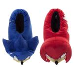 Sonic the Hedgehog 3D Slippers for Kids Cozy Soft House Shoes Knuckles & Sonic Plush - Red/Blue (Size 9-10 Toddler)