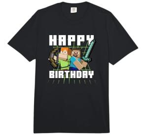 Minecraft Alex & Steve Happy Birthday Comfort Colors Adult Heavyweight T-Shirt