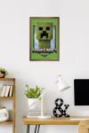 A Minecraft Movie - Creeper Logo Wall Poster, 22.4L" x 14.7W", Bronze Framed Version