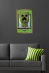 A Minecraft Movie - Creeper Logo Wall Poster, 22.4L" x 14.7W", Bronze Framed Version