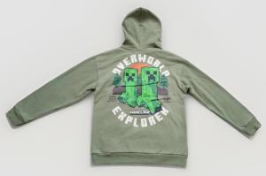 Minecraft over world Explorer boys pullover hoodie Large 10/12 green
