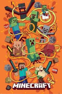 BUY ART FOR LESS Officially Licensed Minecraft - Funtage Action Art Poster - 24 x 36 Inch - Decorative Print - Poster Paper - Ready to Frame