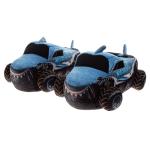 Josmo Monster Jam Slipper 3D Monster Truck Plush Slippers for Boys - Cozy Warm Slip-On Pajama House Shoes with Non-Slip Sole - Megalodon (size 13-1 Little Kid)