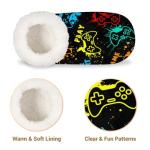 AUUXVA Women's Fuzzy House Slippers Fluffy Winter Home Shoes for Men Outdoor Indoor Slippers Comfy Warm Plush Lining Bedroom Shoes(XXL, Game Video)