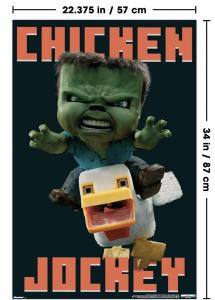 MINECRAFT: METRO ART - CHICKEN JOCKEY POSTER - 22x34 - 26920