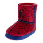 Marvel Spiderman Slipper Boots for Boys - The Amazing Spidey House Shoes Indoor Cozy Plush Slippers - Red/Blue (Size 11-12 Little Kid)