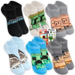 Minecraft Socks for Men Set - Video Game Accessories Bundle with 6 Pairs of Socks for Teens, Adults Shoe Size 4-10 Plus Stickers Apparel Set for Men