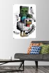 Trends International Minecraft: Metro Art - Chicken Jockey Wall Poster with Push Pins, 34L x 22.4W, Poster & Push Pin Bundle