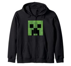 Creeper Big Face Zip Hoodie for Minecraft Fans