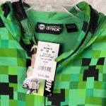 Minecraft Creeper Jacket Hoodie Mask Hood Large L Boy Girl NEW Zip Halloween NWT