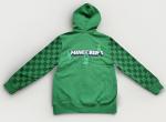 Minecraft creeper boy's hoodie green full zip pockets fleece lined Large 10/12