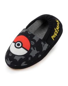 Pokémon Pikachu Black Slippers | Kids Slip-On Loafers with Optional Design | Comfortable House Shoes for Boys