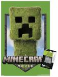A Minecraft Movie - Creeper Logo Wall Poster with Push Pins, 22.4L" x 14.7W", Premium Poster & Push Pin Bundle