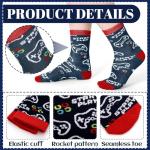 Cutecrop 6 Pairs Fun Glowing in The Dark Crew Socks Stocking Stuffers Luminous Funny Novelty Sock for Christmas Birthday Gift(Gaming)