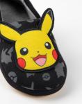 Pokémon Pikachu Black Slippers | Kids Slip-On Loafers with Optional Design | Comfortable House Shoes for Boys