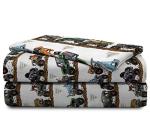 Jay franco Monster Jam Tracks 4 Piece Twin Bed Set - Includes Comforter & Sheet Set - Bedding Features Grave Digger & Megalodon - Super Soft Fade Resistant Microfiber (Official Monster Jam Product)