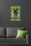 A Minecraft Movie - Creeper Logo Wall Poster with Push Pins, 22.4L" x 14.7W", Premium Poster & Push Pin Bundle