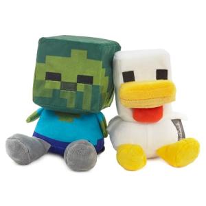 Hallmark Better Together Minecraft Magnetic Plush Toy, Set of 2 (Baby Zombie and Chicken), 5.25", Gift for Friends, Kids, Gamers