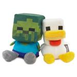 Hallmark Better Together Minecraft Magnetic Plush Toy, Set of 2 (Baby Zombie and Chicken), 5.25", Gift for Friends, Kids, Gamers