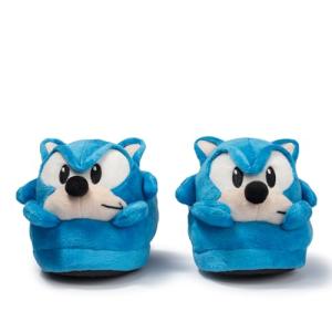 Sonic The Hedgehog 3D Scuff Slippers for Youths, Blue, Size 13 Little Kid / 1 Big Kid