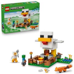 LEGO Minecraft Chicken Farm Building & Pretend Play Toy for Boys & Girls - Video Game Playset & Toy Figures for Kids, Ages 7+ - W/Chicken Fan Minifigure - Gift Idea for Birthdays - 21585