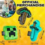 Minecraft Crossbody Bag, Plush Toy Set and Pencil Case Stationery Set Boys, Teens, Creeper Sling Bag, 3 Plush Toys, School Supplies, Gifts for Boys