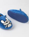 Sonic The Hedgehog Kids Slippers | Blue Plush Pyjamas Shoes with Embroidered Face & 3D Ears | Boys Girls Toy House Mules