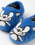 Sonic The Hedgehog Kids Slippers | Blue Plush Pyjamas Shoes with Embroidered Face & 3D Ears | Boys Girls Toy House Mules
