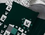 Jay Franco Minecraft Creeper Twin Comforter Set - 5 Piece Gamer Bedding Includes Sheet Set & Pillow Covers - Super Soft Checkered Bedding