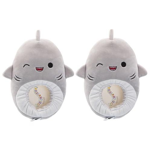 Squishmallows Slippers - Plush Lightweight Warm Comfort Soft Aline Slipper House Shoes for kids girl boy - Gordon the Shark (size 4-5 Big Kid)