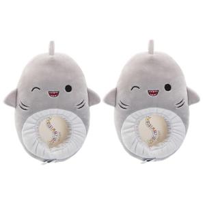 Squishmallows Slippers - Plush Lightweight Warm Comfort Soft Aline Slipper House Shoes for kids girl boy - Gordon the Shark (size 4-5 Big Kid)