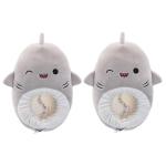 Squishmallows Slippers - Plush Lightweight Warm Comfort Soft Aline Slipper House Shoes for kids girl boy - Gordon the Shark (size 4-5 Big Kid)