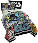 Jay Franco Star Wars Classic Grid 4 Piece Twin Bed Set - Includes Reversible Comforter & Sheet Set - Bedding Features Luke Skywalker - Super Soft Fade Resistant Microfiber