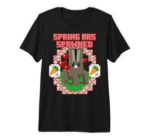Minecraft Easter Spring Has Spawned Bunny Rabbit and Carrots Premium Tri-Blend T-Shirt
