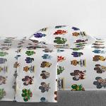 Monster Jam Truckin Pals 5 Piece Twin Bed Set - Includes Comforter & Sheet Set - Bedding Features Grave Digger & Megalodon - Super Soft Fade Resistant Microfiber (Official Monster Jam Product)