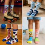 Cool Sock – Cartoon Shows Value Gift Bundle, 8-Pack Crew Socks for Little Kids Ages 4-7, Fun TV Show Prints, Soft Cotton Blend, Cozy & Comfortable