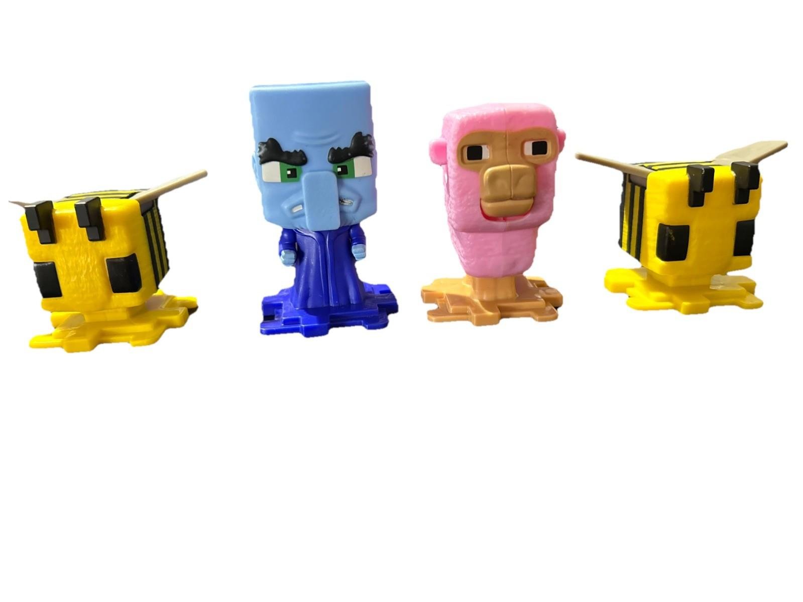 Minecraft McDonald’s 2025 Minecraft Happy Meal Toys Pig, Evoker, Bees Set Of 4