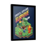 Minecraft Create Explore Survive Framed Poster, Multicoloured, 40cm x 30cm