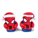 Marvel Spider-Man Youth 3D Slippers for Boys & Kids - Cozy Plush Spiderman Indoor House Shoes with Raised Spidey Face Print, Soft Comfortable Slip-On - Size 7/8 Christmas Holiday Gifts