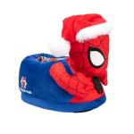 Marvel Spider-Man Youth 3D Slippers for Boys & Kids - Cozy Plush Spiderman Indoor House Shoes with Raised Spidey Face Print, Soft Comfortable Slip-On - Size 7/8 Christmas Holiday Gifts