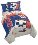 Jay Franco Minecraft Creeper Full Size Comforter Set - 7 Piece Bedding Includes Sheet Set & Pillow Covers - Super Soft Red & Blue Oishi Market Kids Bedding