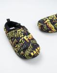 Fortnite Boys Black, Orange, Yellow Logo Slip On Loafer Slippers | Comfortable Home Wear for Lounging | Perfect for Gaming Enthusiasts Merch - 4 UK Child