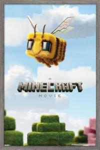 Trends International A Minecraft Movie - Bee One Sheet Wall Poster, 22.4L x 14.7W, Barnwood Framed Version