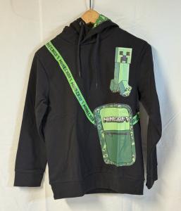 Minecraft Creeper Hoodie Pullover Sweatshirt Black/Green Boys Size 9-10 NWT