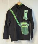 Minecraft Creeper Hoodie Pullover Sweatshirt Black/Green Boys Size 9-10 NWT